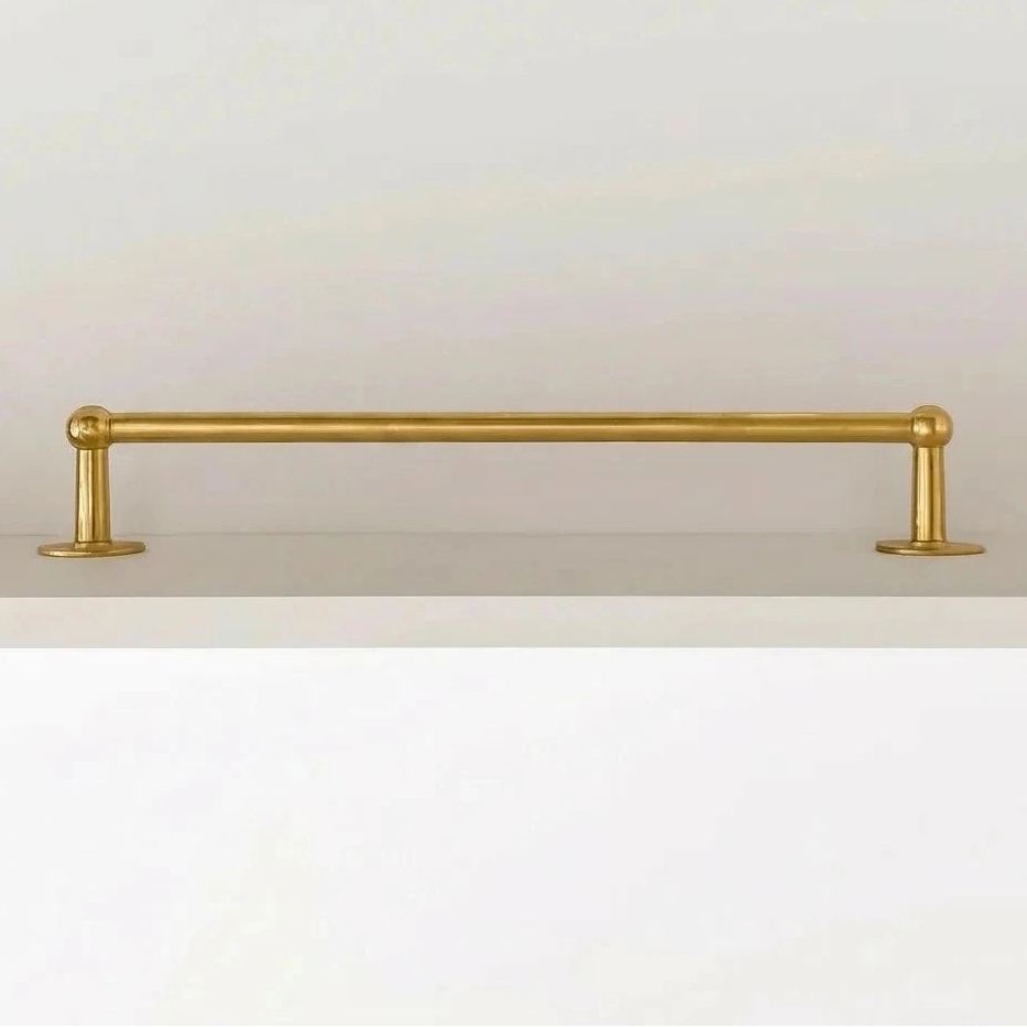Unlacquered Brass Foot Rail With Brackets 