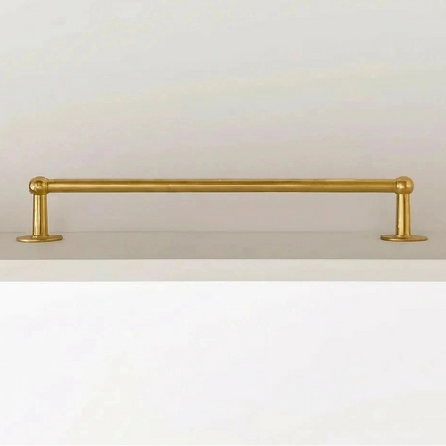 Unlacquered Brass Foot Rail With Brackets 