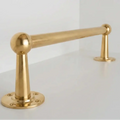 Unlacquered Brass Foot Rail With Brackets 