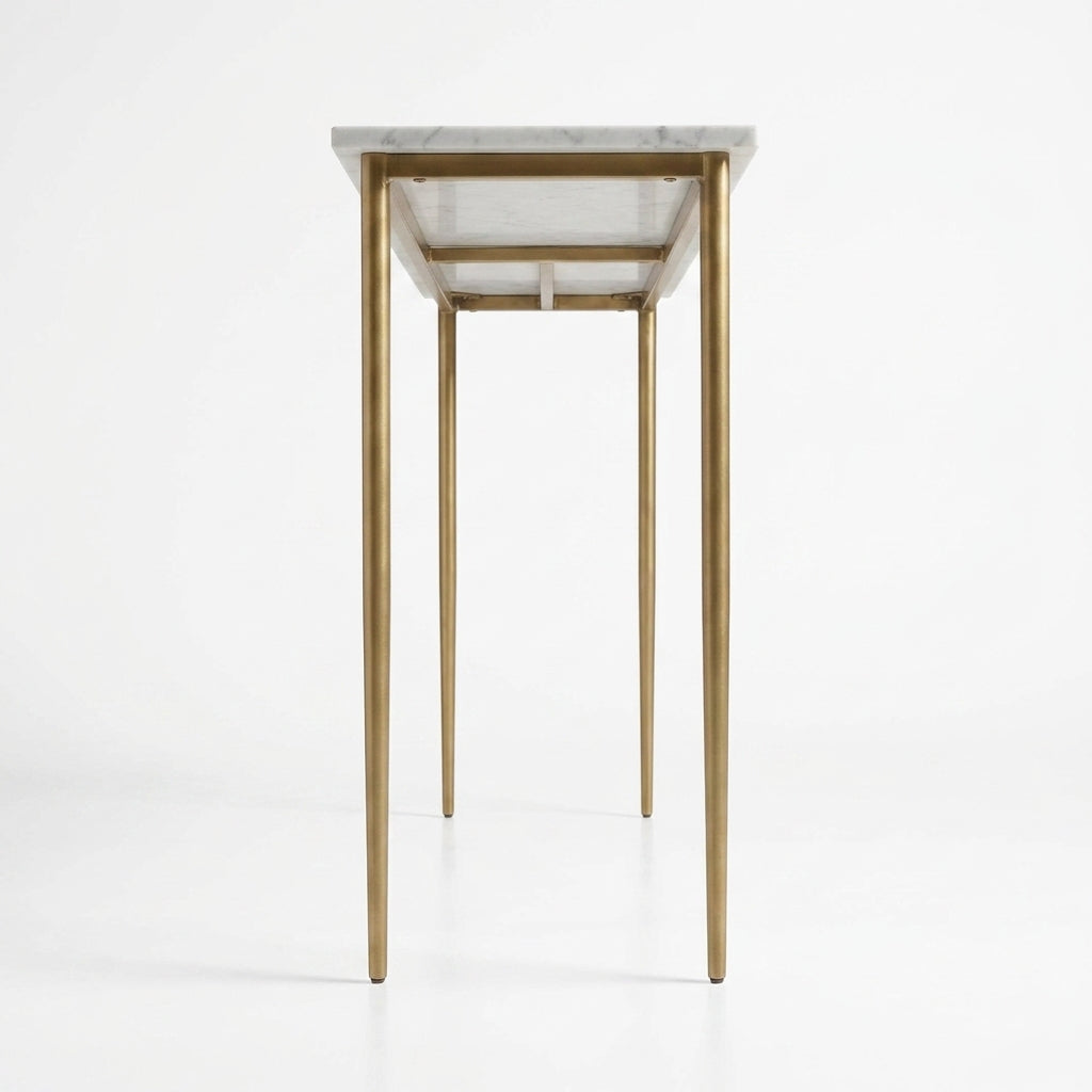 Modern Entryway Console Brass Table, Minimalist Hallway Console