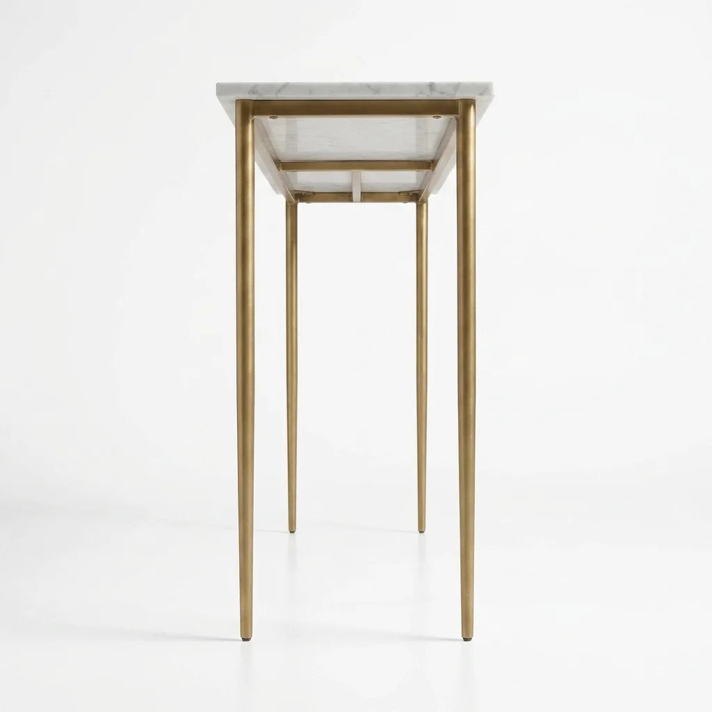 Modern Entryway Console Brass Table, Minimalist Hallway Console
