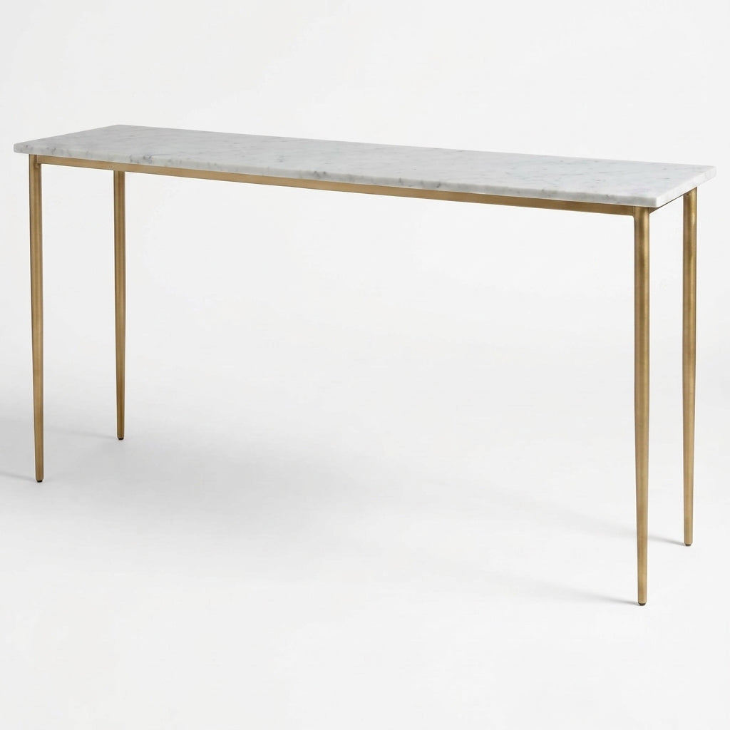 Modern Entryway Console Brass Table, Minimalist Hallway Console