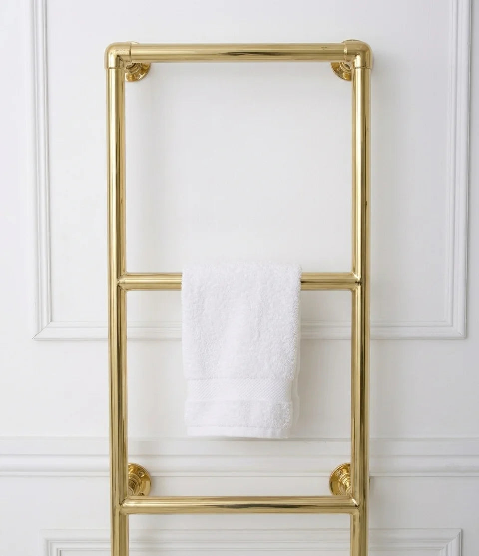 Solid Unlacquered Brass Towel Rack, Luxury Wall Mounted Towel Holder