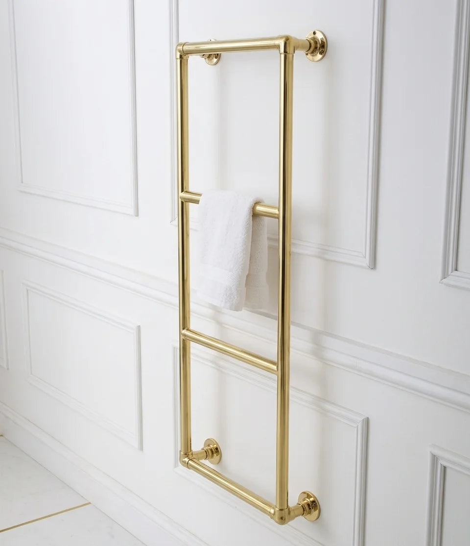 Solid Unlacquered Brass Towel Rack, Luxury Wall Mounted Towel Holder