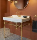 Solid Brass Console Sink Legs, Unlacquered Washstand Stand, Victorian Bathroom Vanity