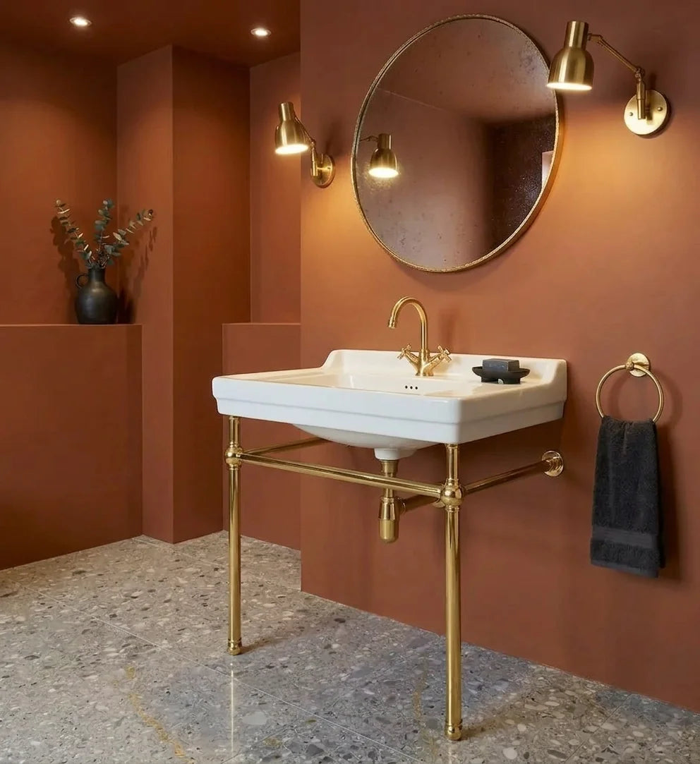 Solid Brass Console Sink Legs, Unlacquered Washstand Stand, Victorian Bathroom Vanity