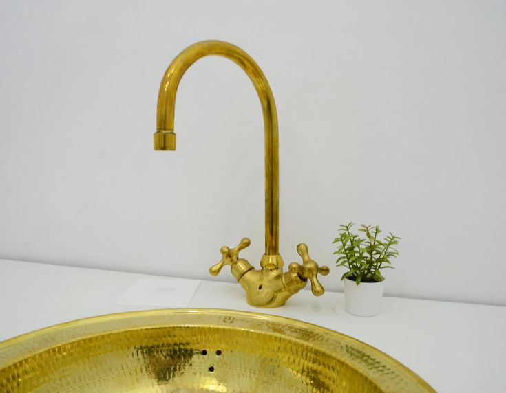 Unlacquered Brass Goosneck Faucet