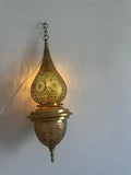 Moroccan Brass Pendant Lantern, Filigree Ceiling Light, Handmade Boho Lamp, Artisan Hanging Light Fixture