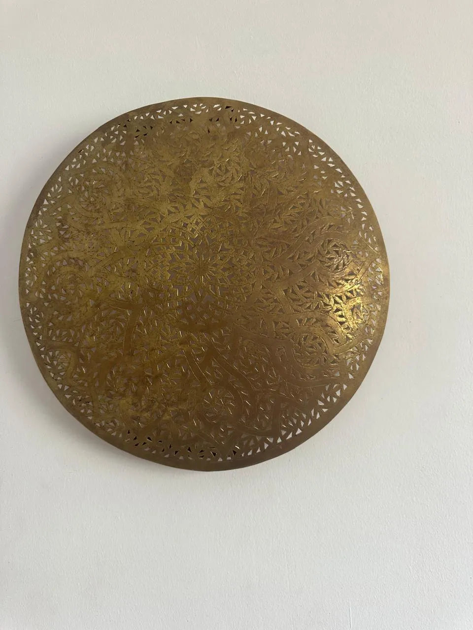Moroccan Brass Round Bulb Cover, Filigree Lamp Light, Handmade Boho Lamp, Artisan Hanging Light Fixture