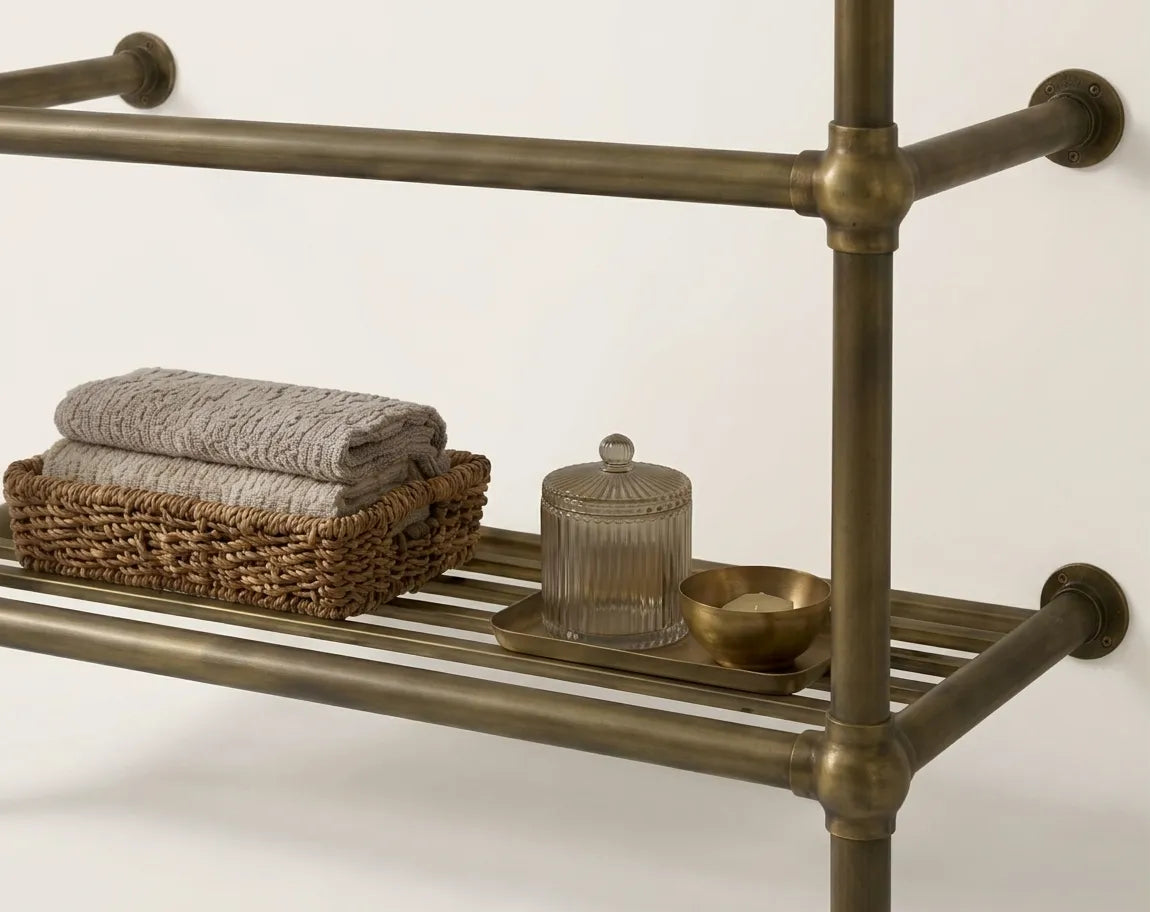 Aged Solid Brass Sink and Washstand Base – Bronze Finish Brass Vanity Console
