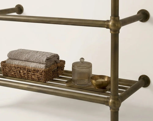 Aged Solid Brass Sink and Washstand Base – Bronze Finish Brass Vanity Console