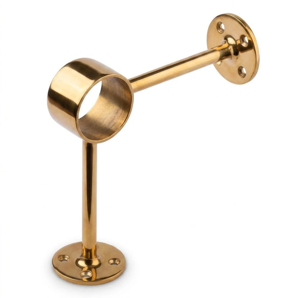 bar foot rest rail bracket fully made from unlacquered solid brass