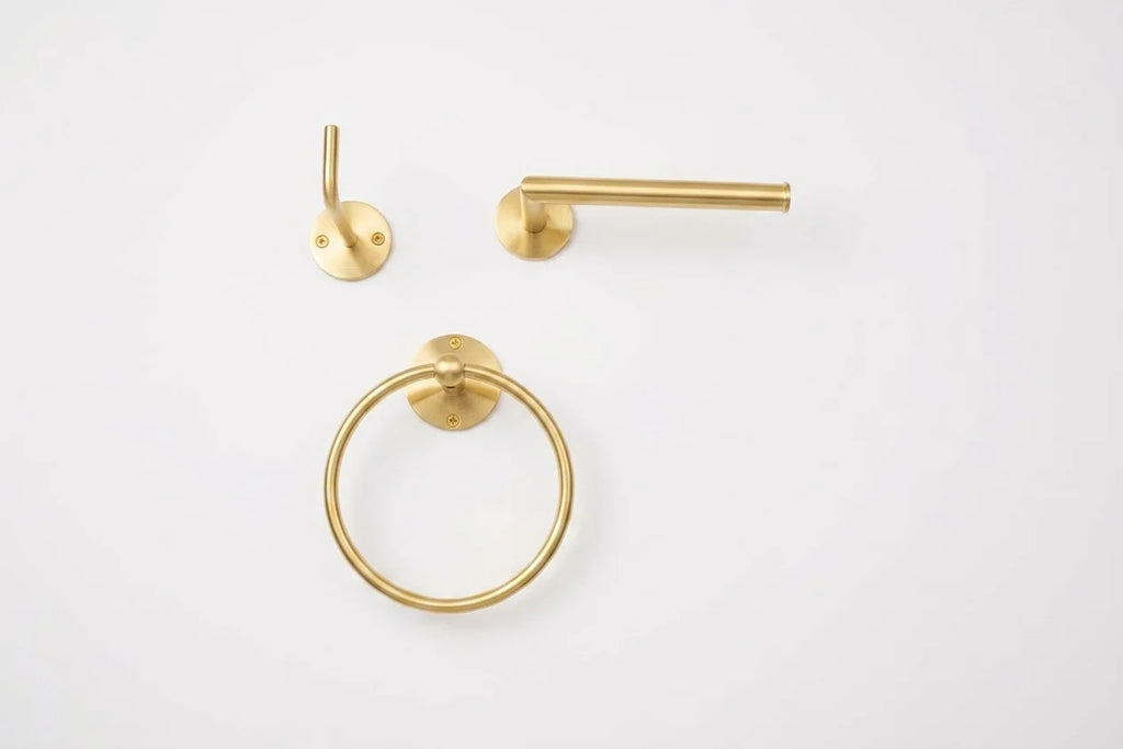 Bathroom Set – Handcrafetd Hook + Towel Ring + Toilet Paper Holder