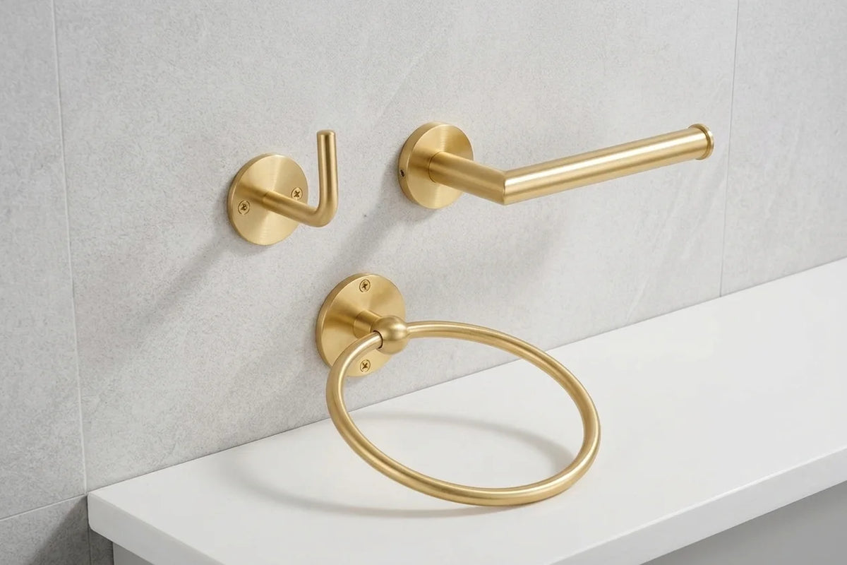Bathroom Set – Handcrafetd Hook + Towel Ring + Toilet Paper Holder