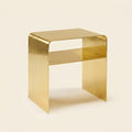 Solid Brass Minimalist Bedside Table, Modern Arched Nightstand, Accent Side Table