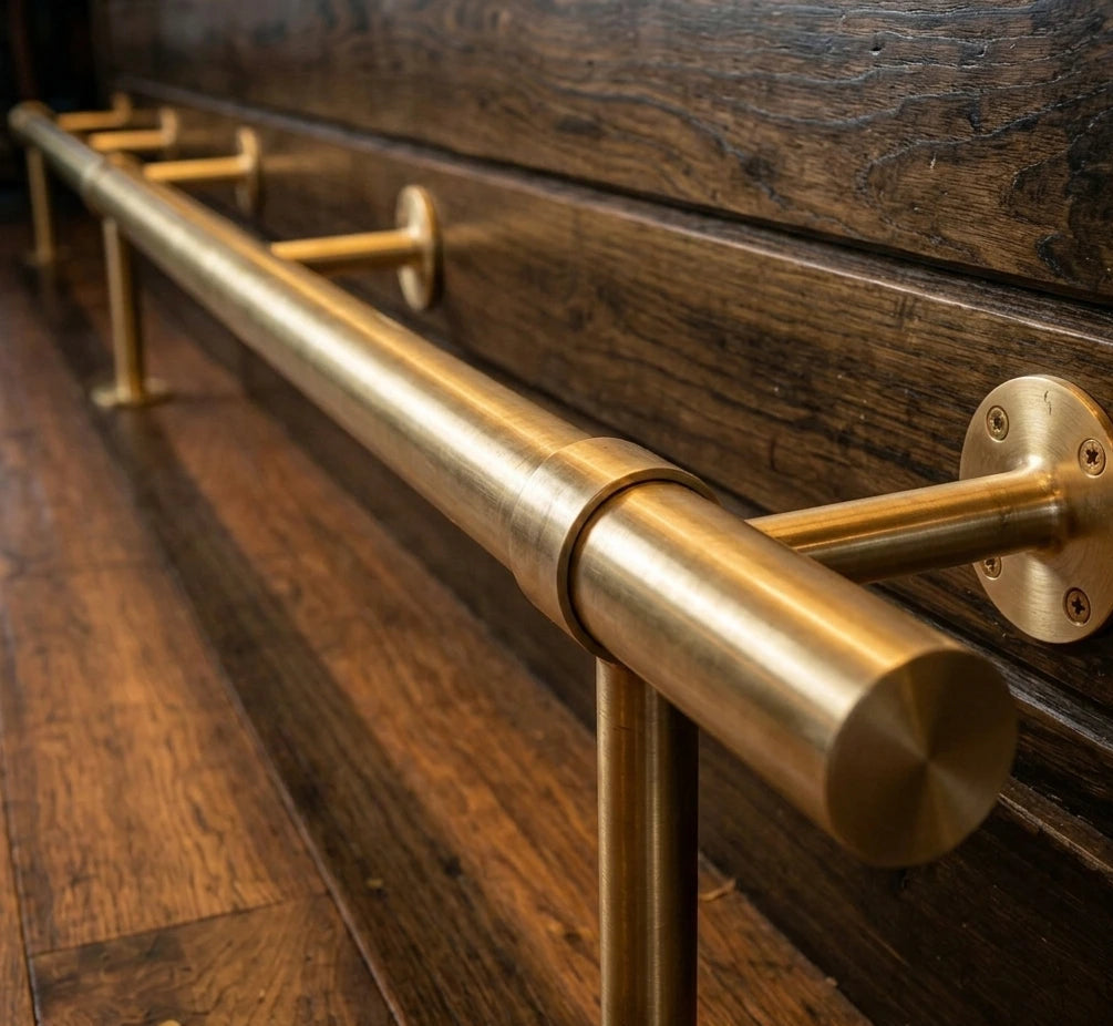 Brass Bar Footstool , Brass Bar Foot Rail, Kitchen Island Foot Rest 