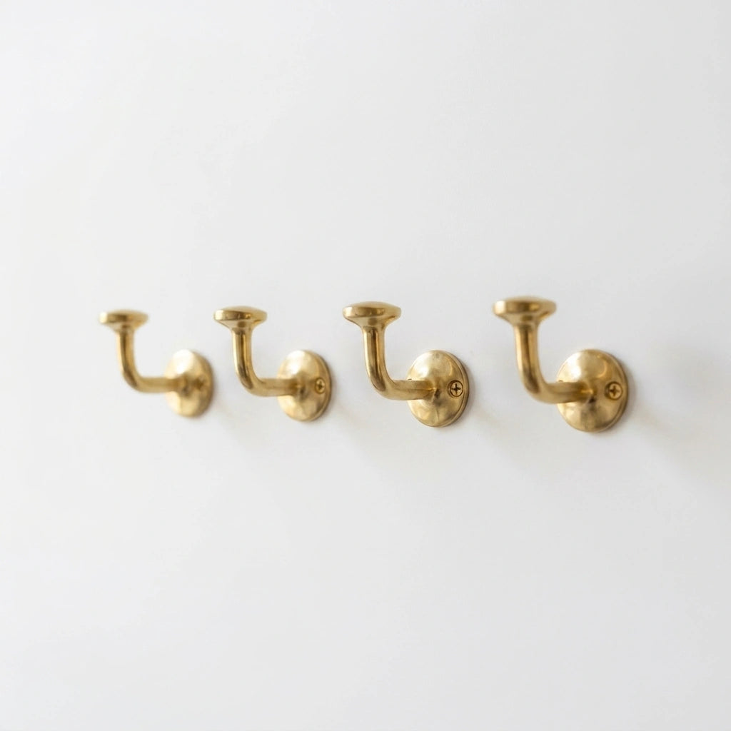 Brass Wall Hook, Handmade Solid Brass Hanging Hooks