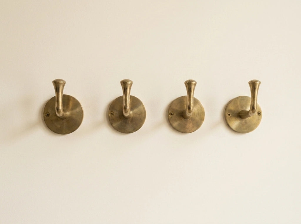 Solid Brass Hooks, Handcrafted Wall And Door Brass Hooks For Coats and Kets