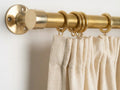 Handcrafted Brass Curtain Rod with Rings – Unlacquered & Aged Brass