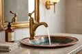 Solid Brass Single Hole Faucet – Handcrafted Vintage Bathroom Sink Fixture