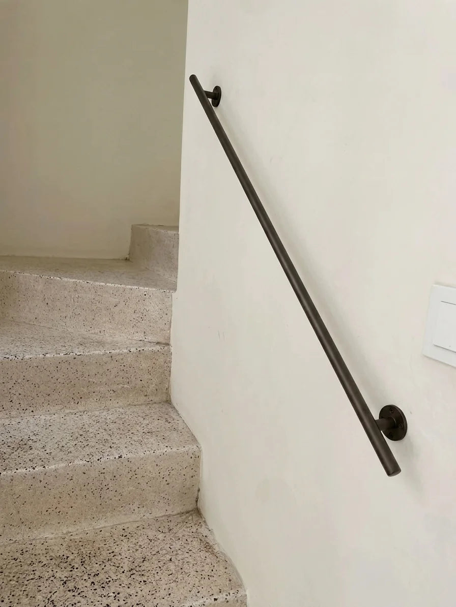 Handforged Black Iron Solid Handrail