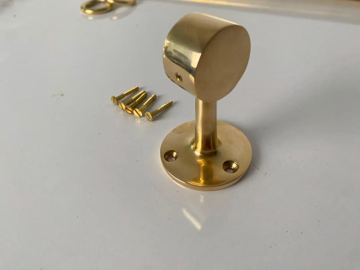 Handcrafted Brass Curtain Rod with Rings – Unlacquered & Aged Brass