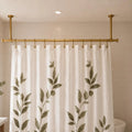 Unlacquered Brass Ceiling-Mounted Shower Curtain Rod, Custom Size Bathroom Hardware