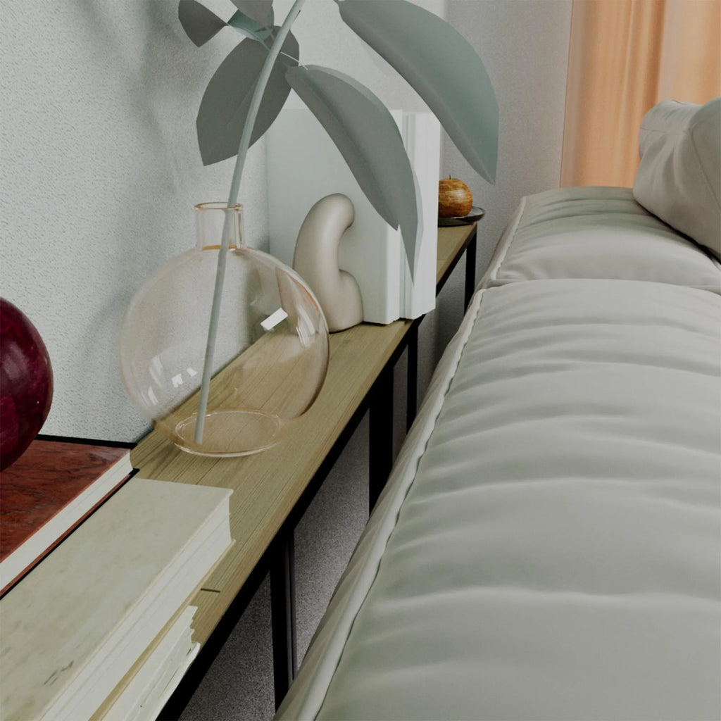 Narrow Sofa Brass Console Table, Entryway or Living Room Brass Shelf