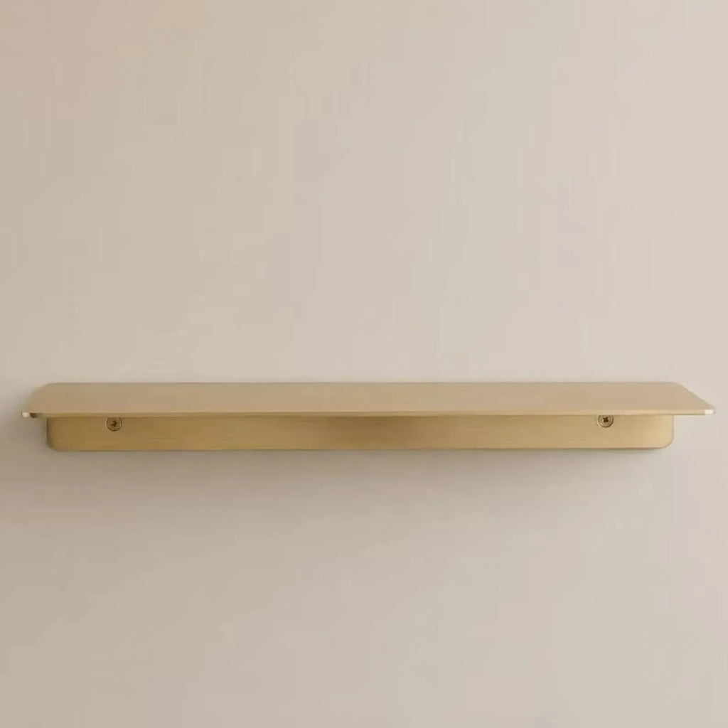 Solid Brass Floating Shelf | Handmade Wall Mounted Display, Bathroom Organizer