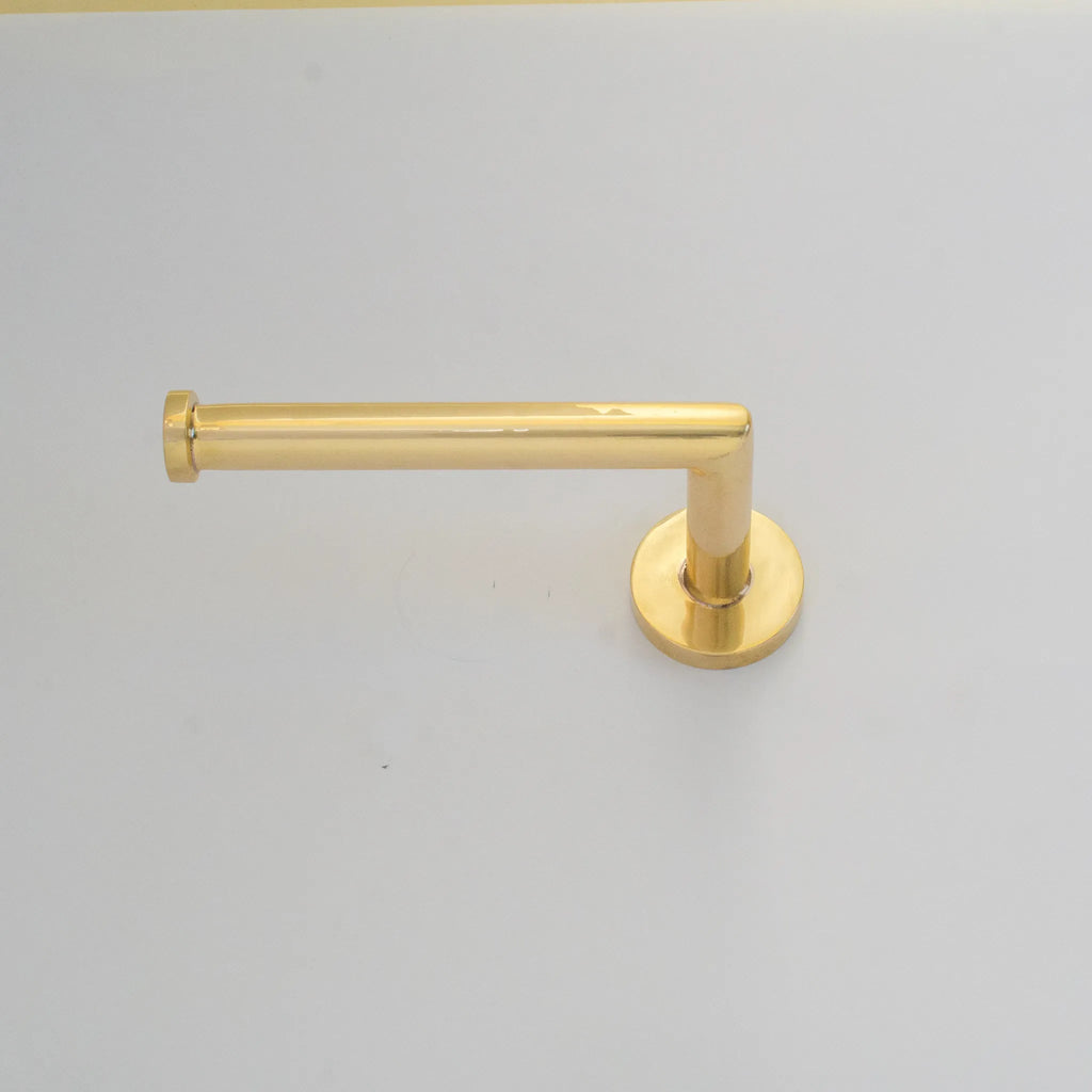 Handmade Unlacquered Brass Toilet Paper Holder, Wall Mounted Bathroom Hardware
