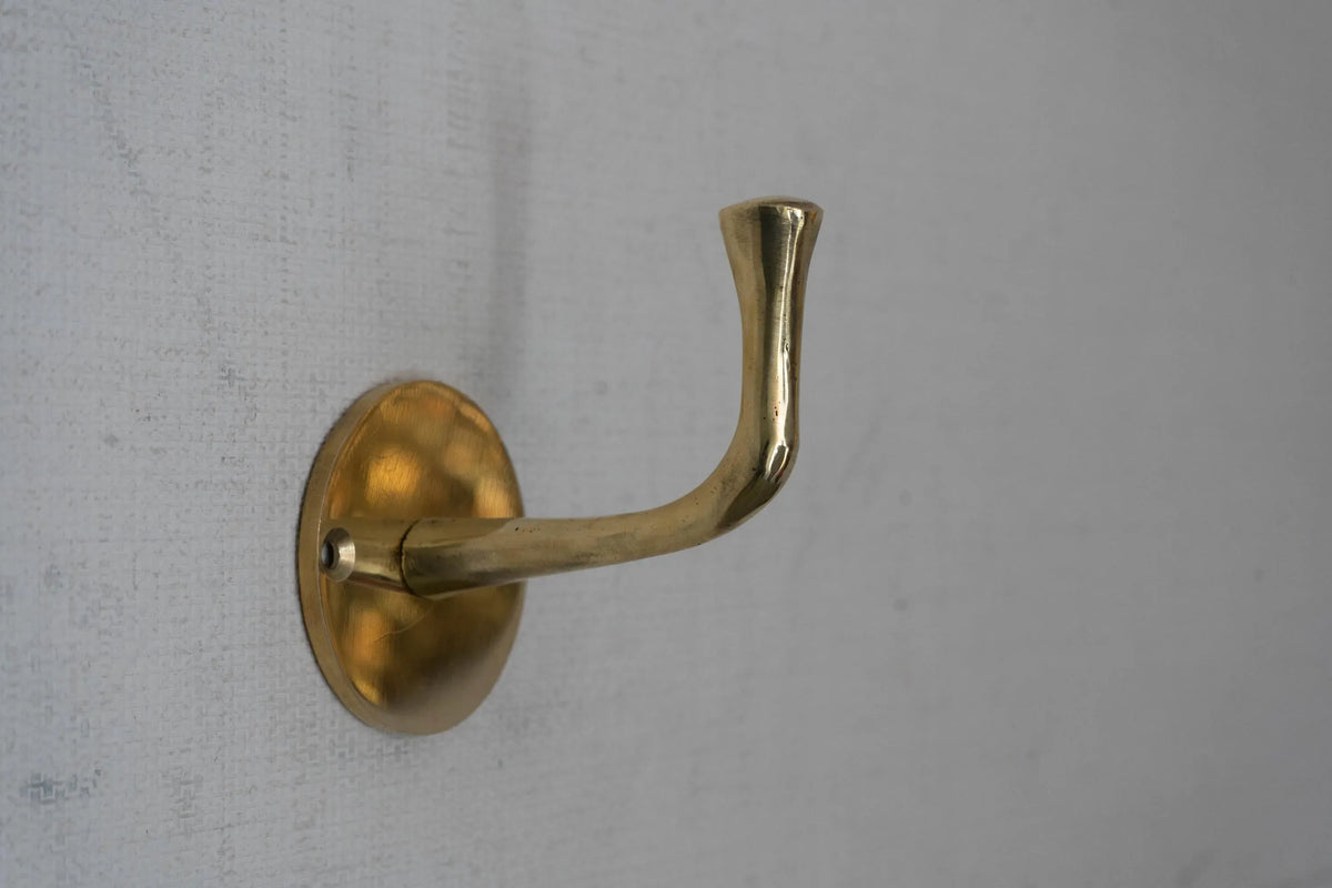 Vintage Hooks Set, Solid Brass Robe Hook, Heavy Duty Single Hook, Wall Mount Robe Hooks