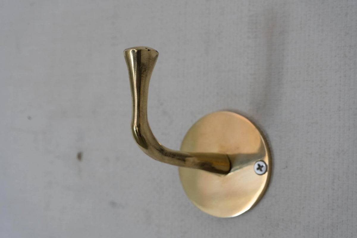 Vintage Hooks Set, Solid Brass Robe Hook, Heavy Duty Single Hook, Wall Mount Robe Hooks