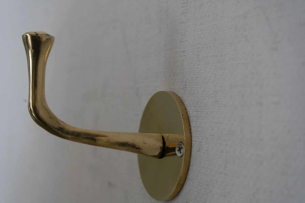 Vintage Hooks Set, Solid Brass Robe Hook, Heavy Duty Single Hook, Wall Mount Robe Hooks