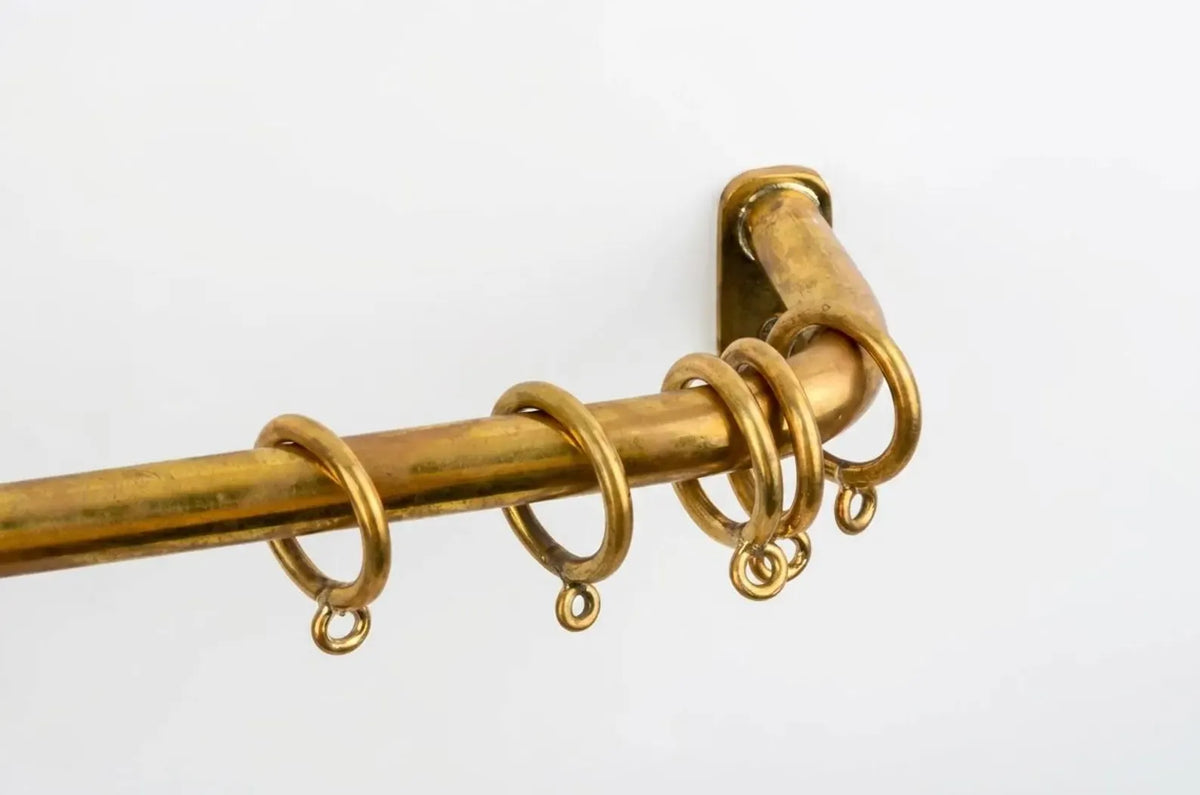 Brass French Return Curtain Rod, Unlacquered Brass Curtain Rod