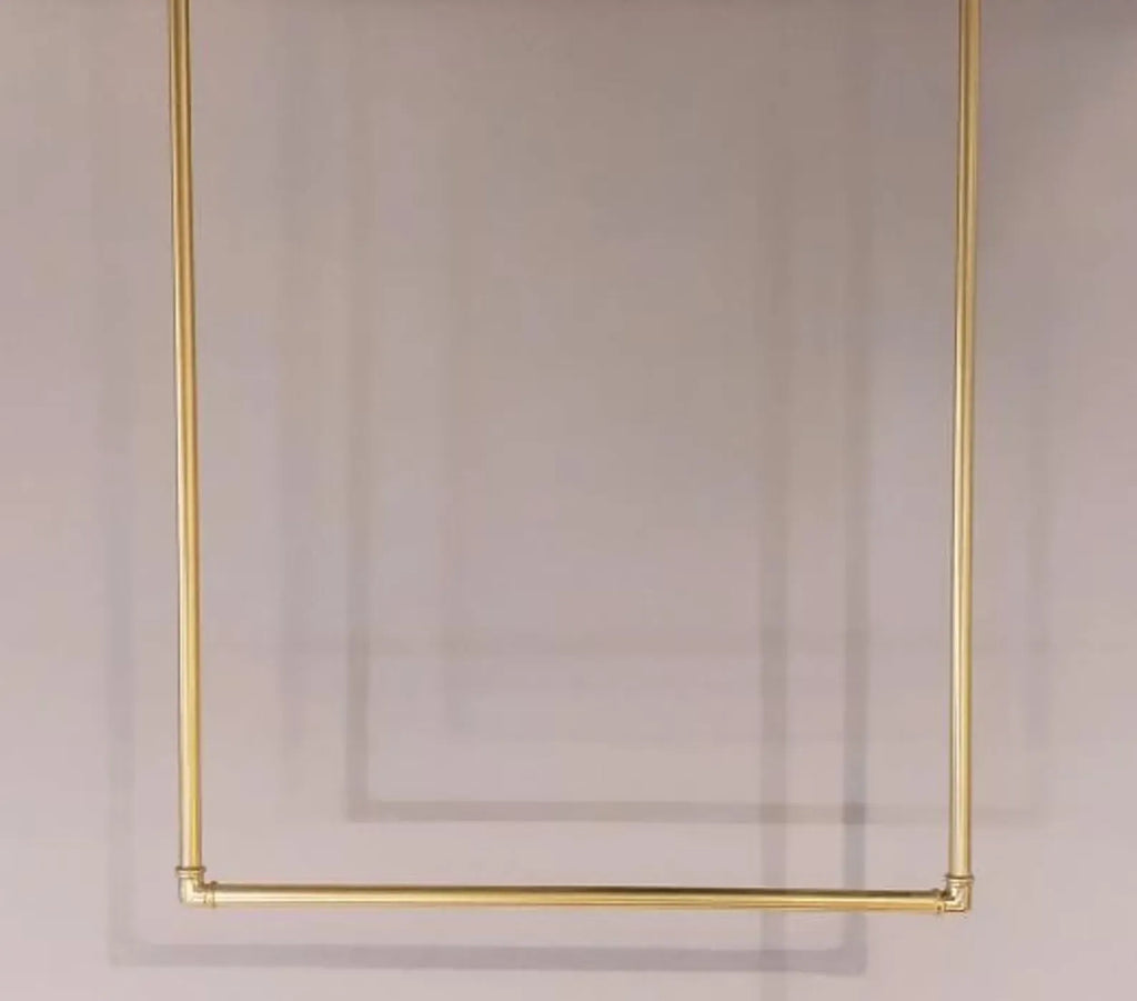 Brass Ceiling Mounted Clothing Rack, Brass Hanging Clothing Rod, Garment Rail