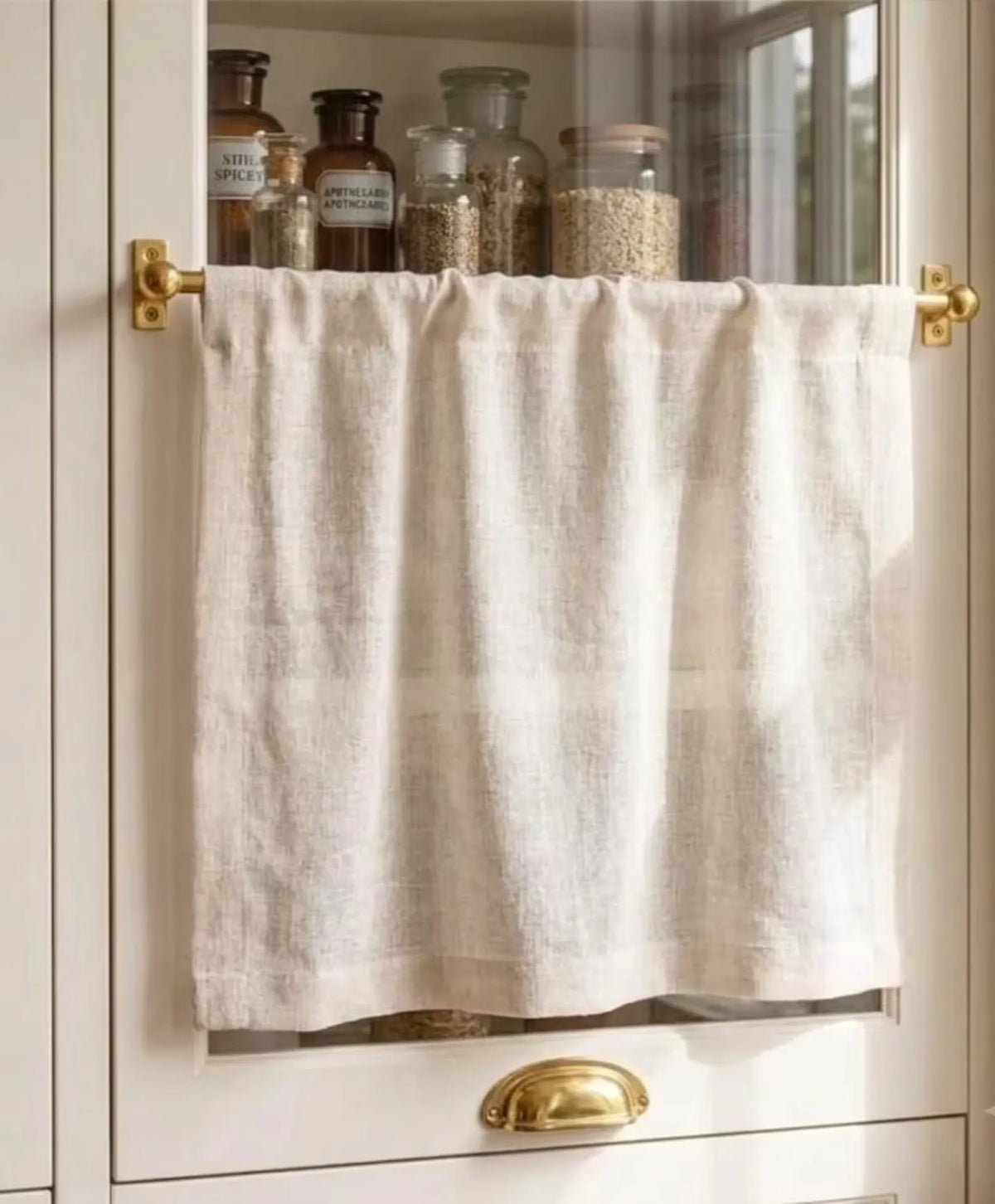 Brass Café Curtain Rod for Cabinet Door and Windows