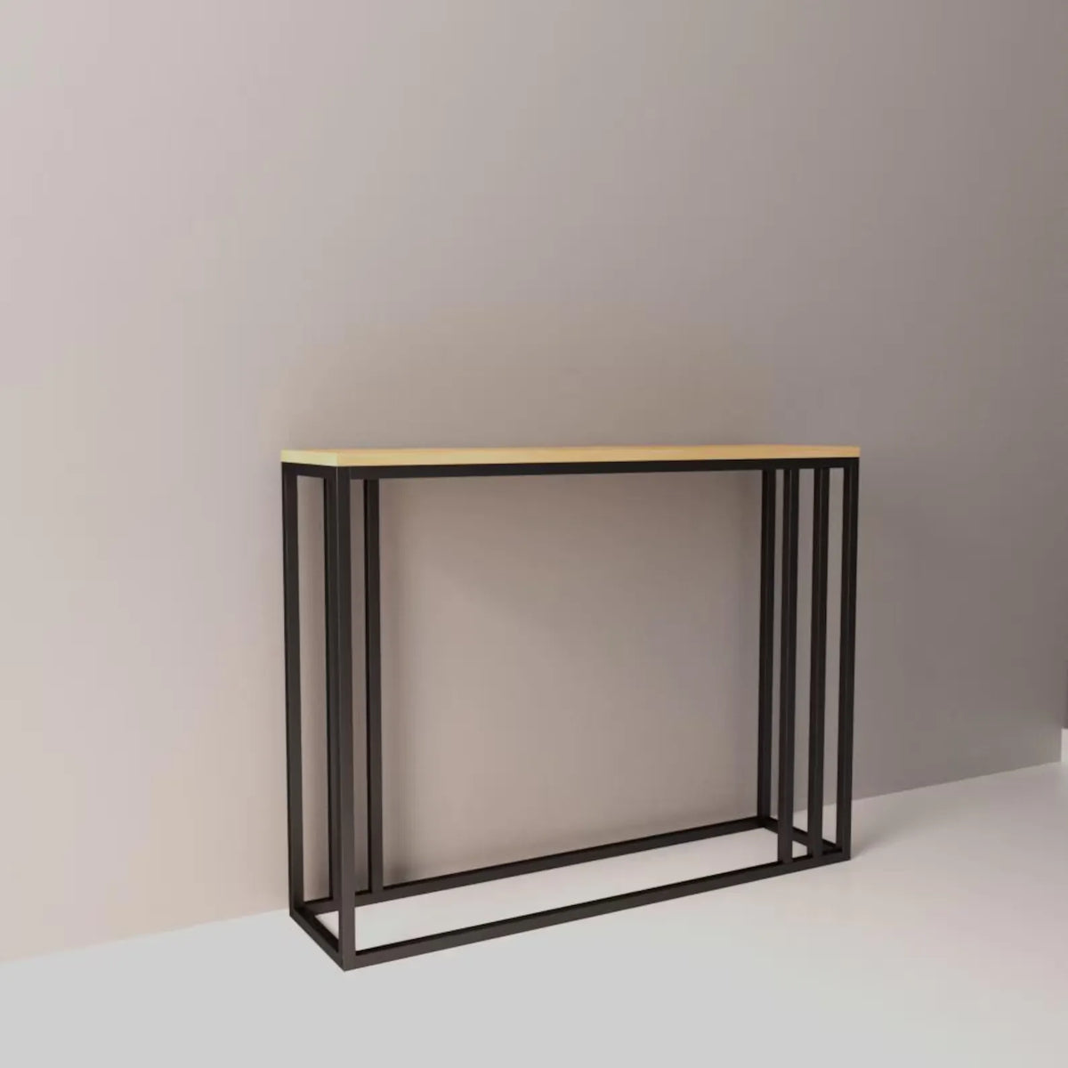 Modern Slim Console Table with Solid Brass Frame, Minimalist Entryway Console Table