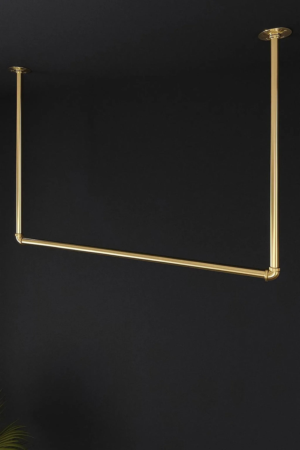 Brass Ceiling Mounted Clothing Rack, Brass Hanging Clothing Rod, Garment Rail