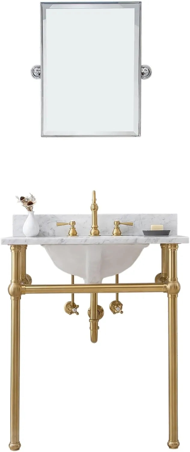 Wash Stand Satin Brass Legs, Vanity Sink Brass Console