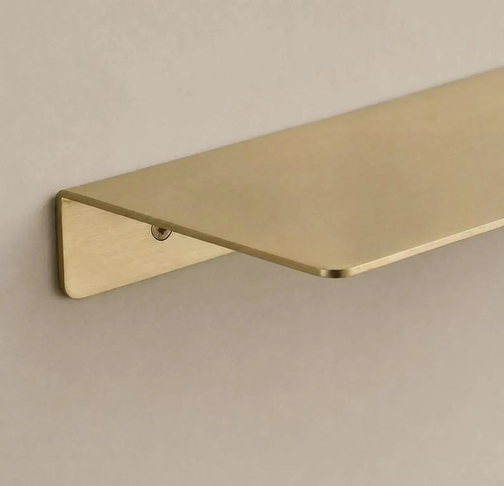 Solid Brass Floating Shelf | Handmade Wall Mounted Display, Bathroom Organizer
