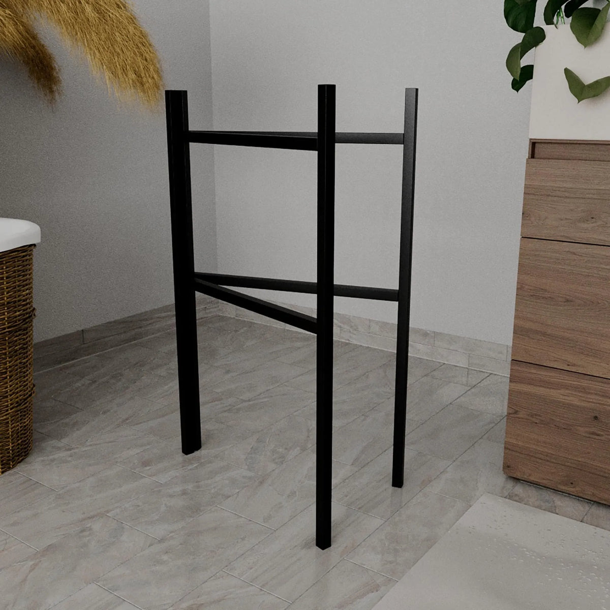 Modern Freestanding Brass Towel Drying Rack – Foldable Bathroom Organizer