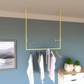 Brass Ceiling Mounted Clothing Rack, Brass Hanging Clothing Rod, Garment Rail