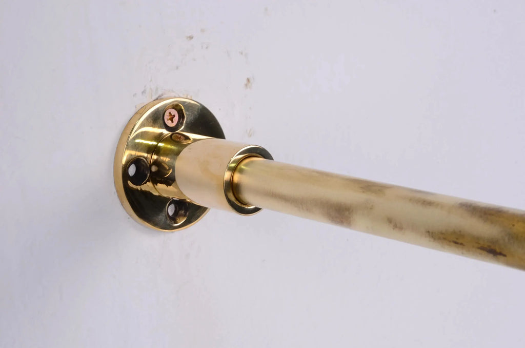 Unlacquered Solid Brass Laundry Rack, 20 mm Closet Rod