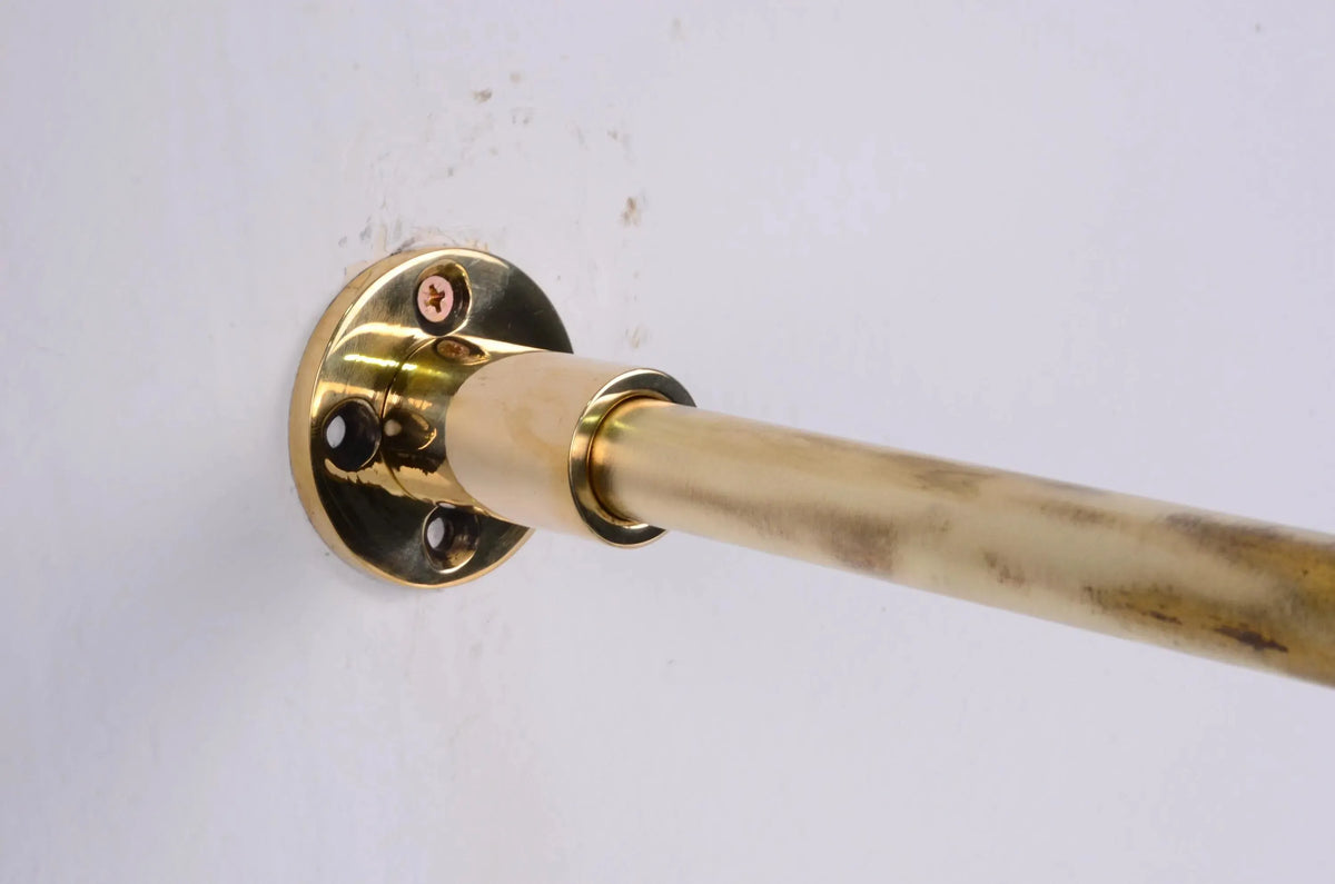 Unlacquered Solid Brass Laundry Rack, 20 mm Closet Rod