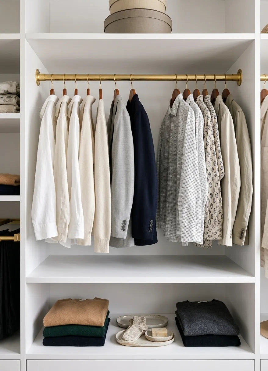 Unlacquered Solid Brass Laundry Rack, 20 mm Closet Rod