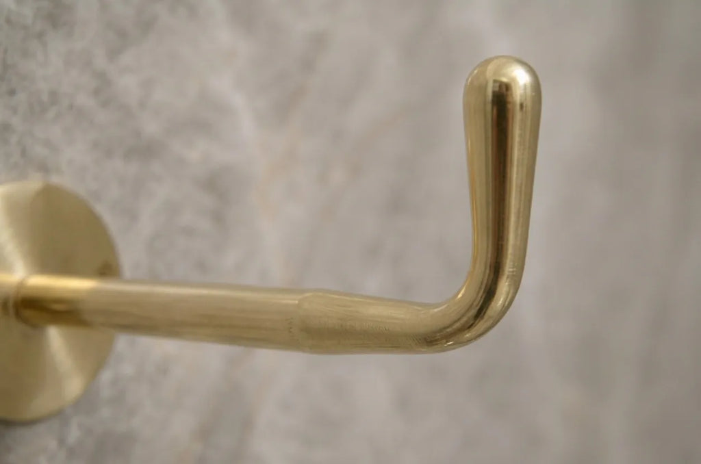 Unlacquered Brass Long Hook With Backplate