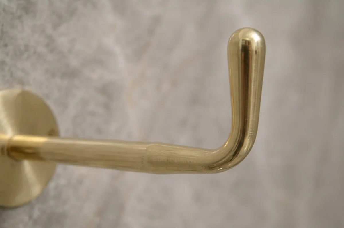 Unlacquered Brass Long Hook With Backplate