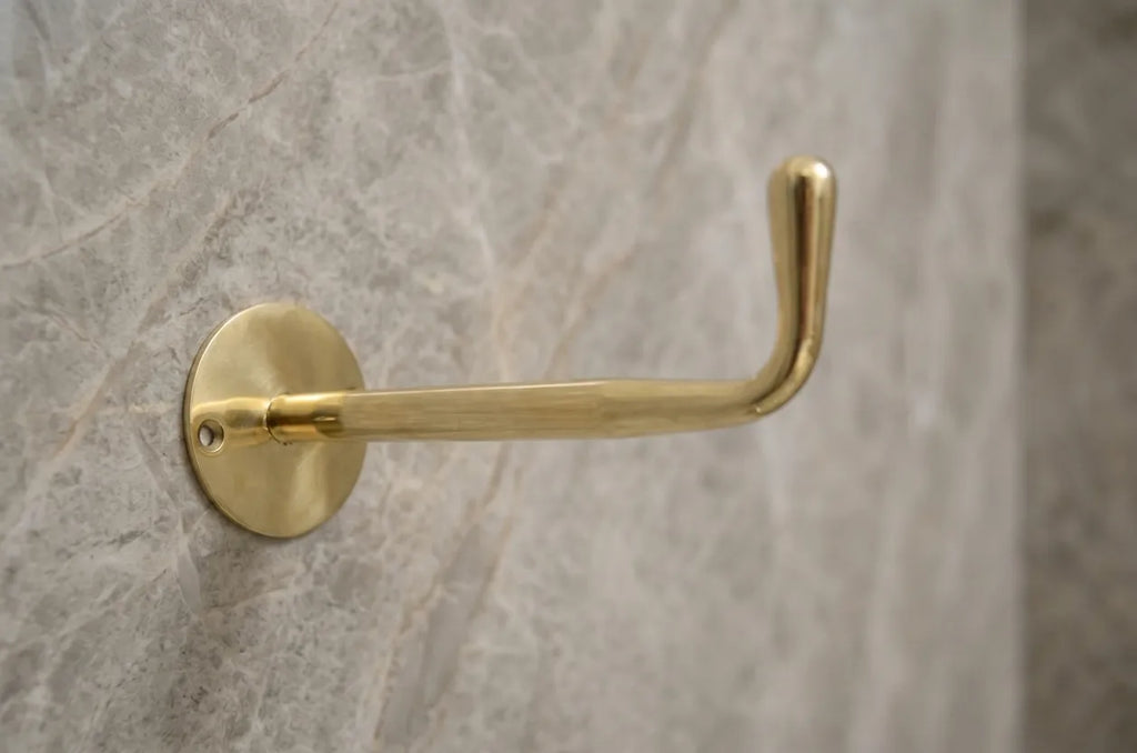 Unlacquered Brass Long Hook With Backplate