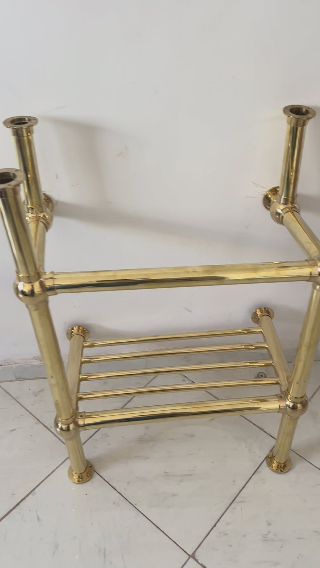 Brass Sink Console, Vintage Solid Brass Bathroom Vanity base,  Parisian Style