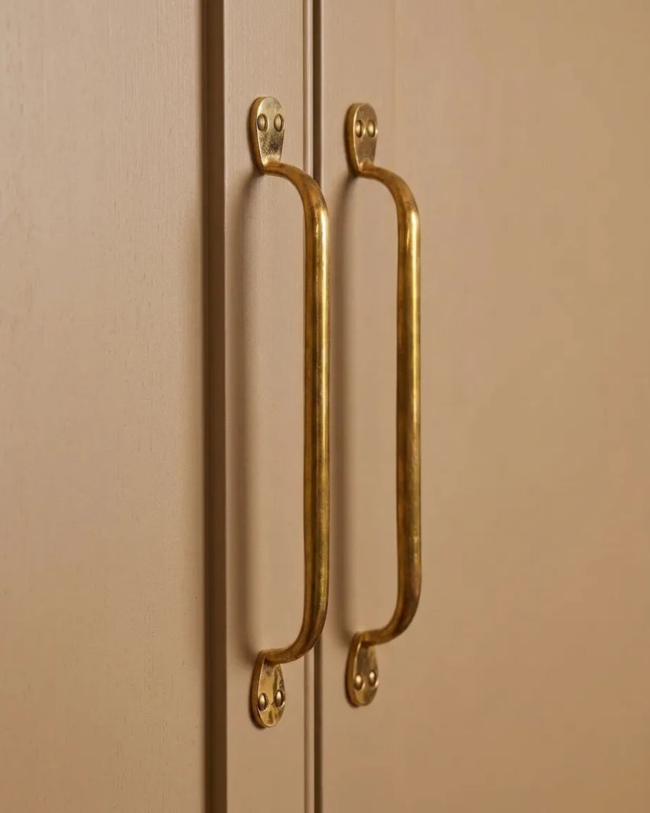 Unlacquered Brass Dresser and Cabinet Pulls, Solid Brass Closet Handles